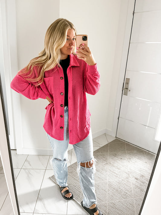 The Barbie Pink Shacket- RESTOCKED