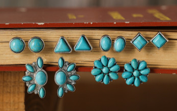 Turquoise Boho Vintage Earrings Set